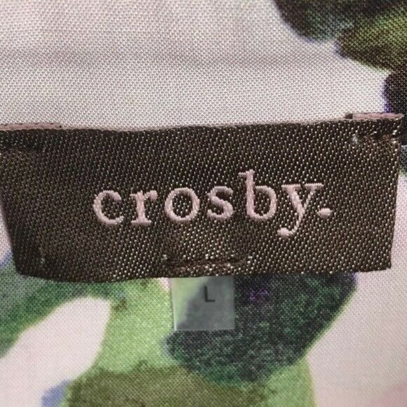 Crosby Blouse Top Button Up Pink Green large NEW - Picture 6 of 8